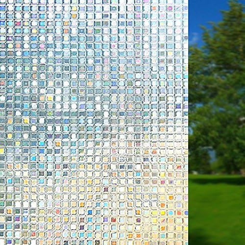 3D Privacy Window Film, Decorative Window Film Static Cling Window Film Glass Film for Home Kitchen Bedroom Bathroom (23.6x78.7 inch)