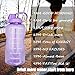 QuiFit Motivational Gallon Water Bottle - with Straw & Time Marker BPA Free 128/64 oz Large Water Jug Leak-Proof Durable for Fitness Outdoor Enthusiasts(Purple-B2, 64 oz)