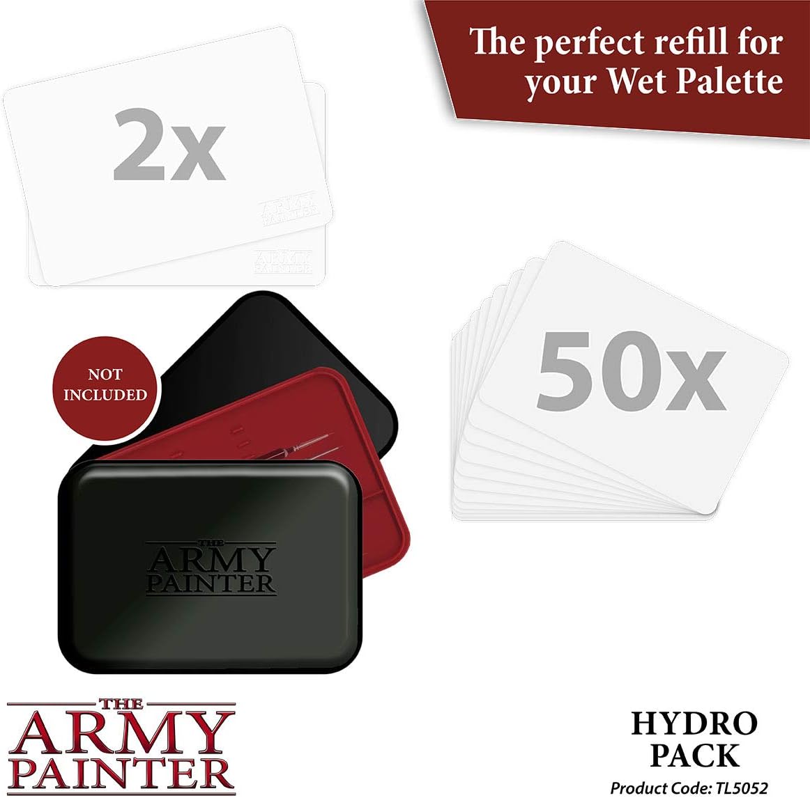 The Army Painter Hydro Pack Wet Palette Refill, 50 Palette Papers, 2 Sponges, Compatible with Acrylic Paint Washes - Image 3
