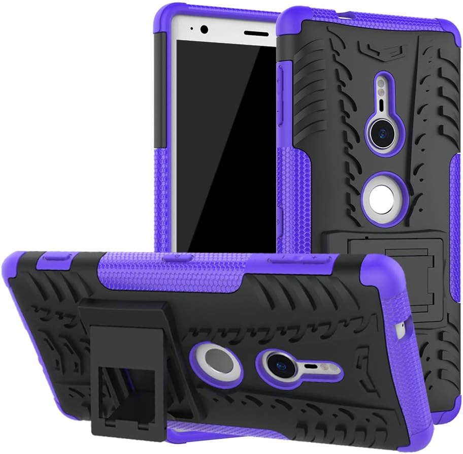 Labanema Case for Xperia XZ2,Heavy Duty Shock Proof Rugged Cover Dual Layer Armor Combo Protective Hard Case Cover for Sony Xperia XZ2 Smartphone - Purple