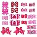 yagopet 20pcs/Pack New Pet Hair Bows for Girls Dogs Pink Rose Red Colors Rhinestone Flower Pearls Attached Gorgeous Dog Grooming Products