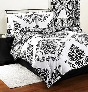 Amazon.com: Classic Noir Black White Damask Reversible 3