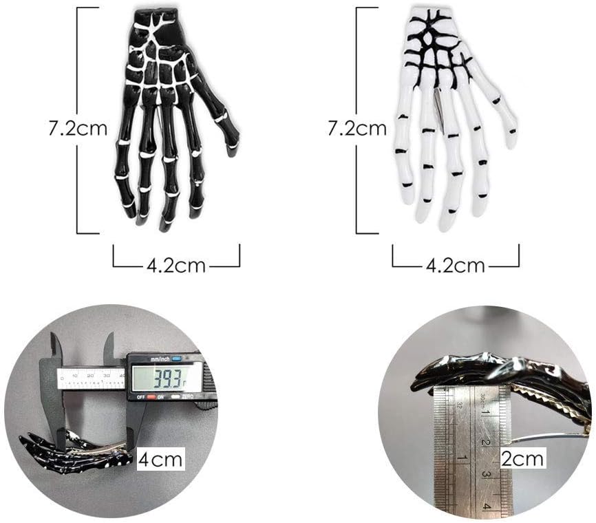SCSpecial Bone Hair Clips Gothic Skeleton Grips for Halloween Hair Decoration Cosplay & Punk Rock Accessories - Image 3