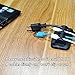 MOXVIN Cable Clips - Charger Holder - Cord Holders for Desk & Phone Chargers - Wire Organizer Clips - Yellow, Pink, Green, Black - 8 Pack