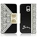 Samsung Galaxy S5 Case, Shensee Black Classic Bowknot Lady Grace Wallet Leather Case Cover (For Samsung Galaxy S5 I9600)