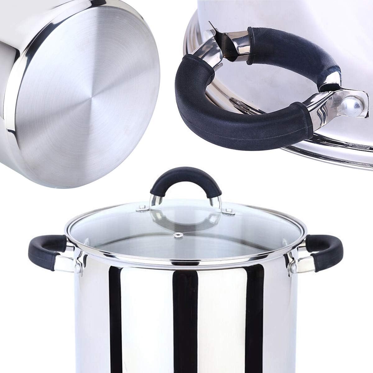 MAXCOOK Stainless Steel Stock Pot, 7.5 Quart Polished Heavy Cooking Pot with Lid, Good for Soup, Lobster, Stews.: Kitchen & Dining