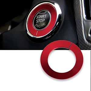 Xotic Tech RED Engine Start Stop Push Button Knob Key Switch Decor Ring Trim for Infiniti Q50 Q60 QX60
