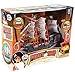Wish Novelty- 10in Toy Pirate Ship 12 Plastic Pirate Action Figures-Toy Playset Kids