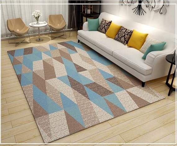 QNYH Alfombra Rectangular De Poliéster, Alfombra De Área Geométrica