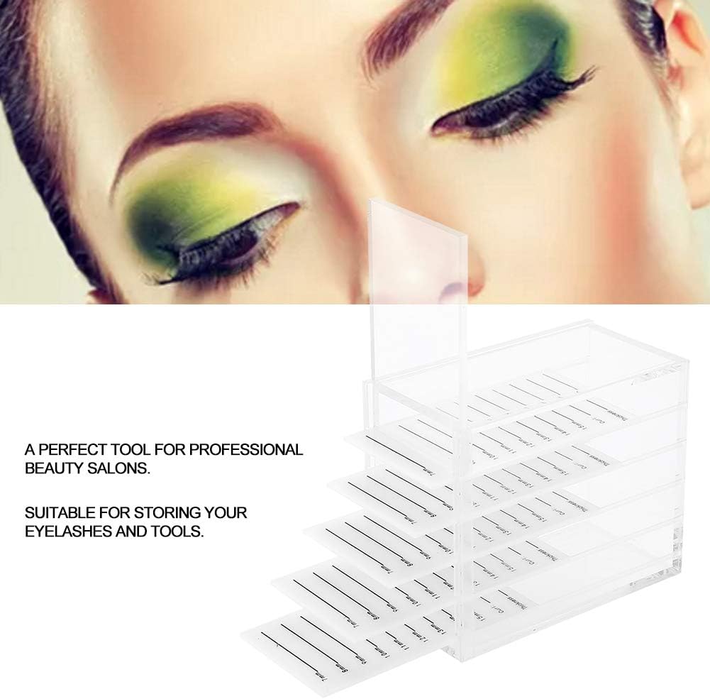 5 Layers Plastic Eyelash Storage Box, Grafting Eyelashes Glue Pallet Holder, 7-15mm Scale Line - Image 3