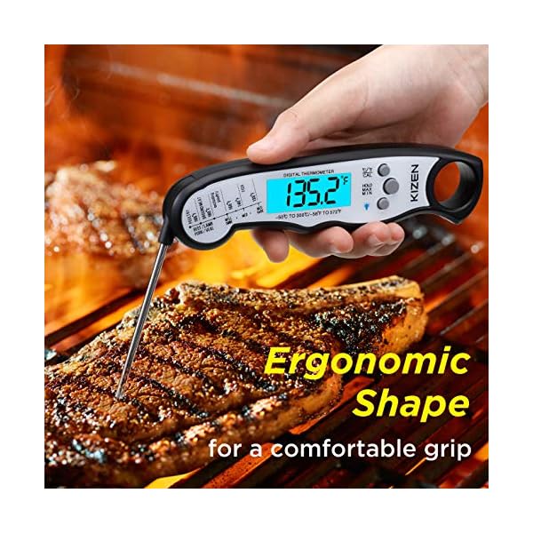 KIZEN Digital Meat Thermometer with Probe Waterproof, Kitchen Instant