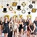 KatchOn, Happy New Year Hanging Swirls - Pack of 30 | Black and Gold New Years Eve Party Supplies 2025 | Happy New Year Decorations 2025 | New Years Hanging Decorations | New Years Eve Decorations