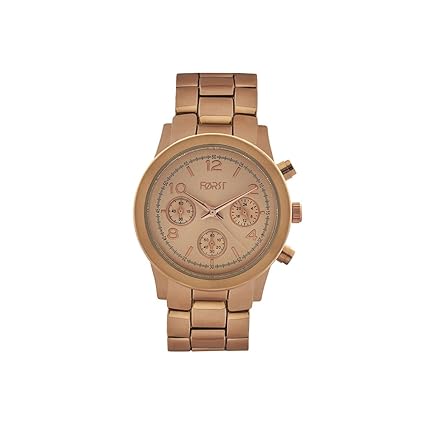 Chronograph Gold Dial Womens Watch with Chain Strap (F-WAT-D8)