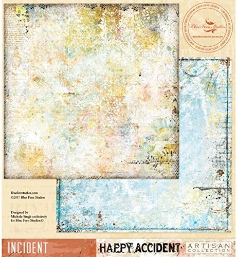 NEW! Blue Fern Happy Accident Double-Sided Cardstock 12"X12"-Incident - Case Pack of 20