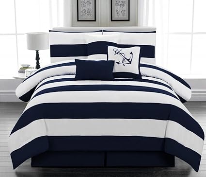 Amazon Com Legacy Decor 7pc Microfiber Nautical Themed Comforter