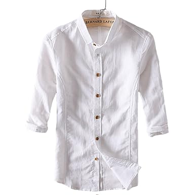 Amazon Xinxikeji リネンシャツ メンズ 7分袖 シャツ メンズ 半袖