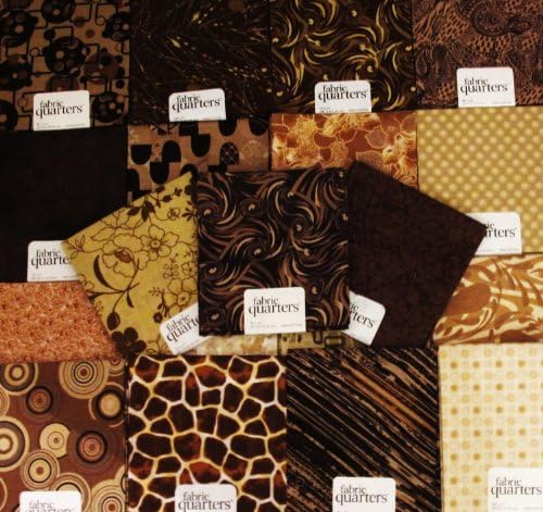 FAT QUARTER ~ Set of 10 100 % COTTON ~ BROWN / TAN ~ Quilt Fabric ~ CRAFTS ~ SEWING
