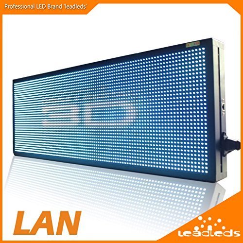 Leadleds 30'' x 11'' Full Color Video Display Screen Advertising LED Billboard, Support Video, Images, Text Fast Program By Ethernet Cable by Leadleds