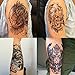 DaLin 4 Sheets Temporary Tattoos, Lion, Hawks, Owl, Skull