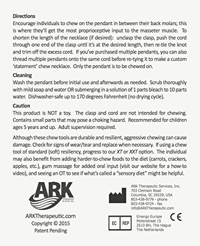 ARK's Brick Stick Textured Chew Necklace Made in the USA (Soft - for MILD chewing ONLY, please read description for more options) - Red - Thumbnail 4