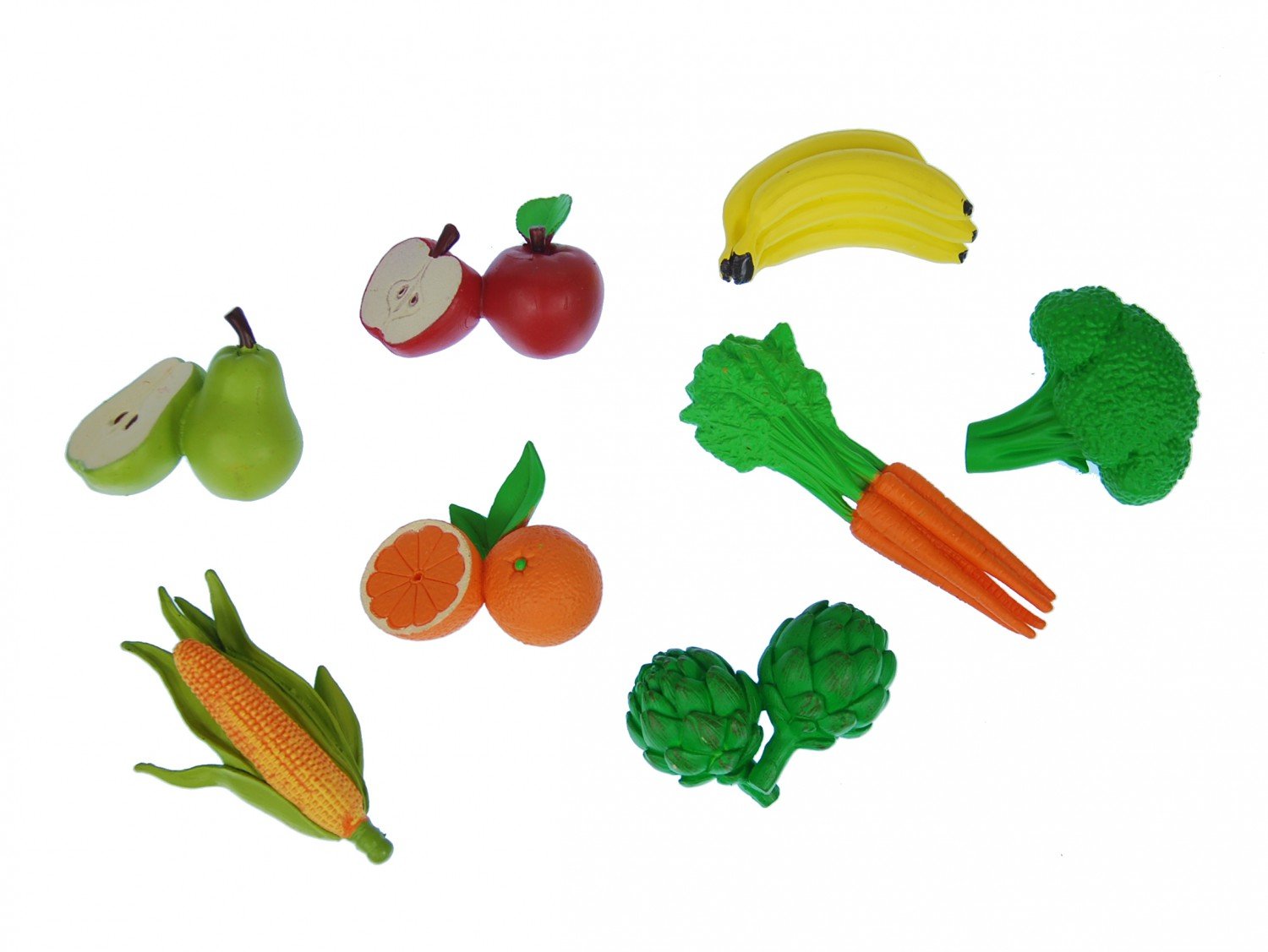 Miniblings 7X Vegetable Fruit Set Rubber Foods Figure Figures Figurines Garden Food Vitamins