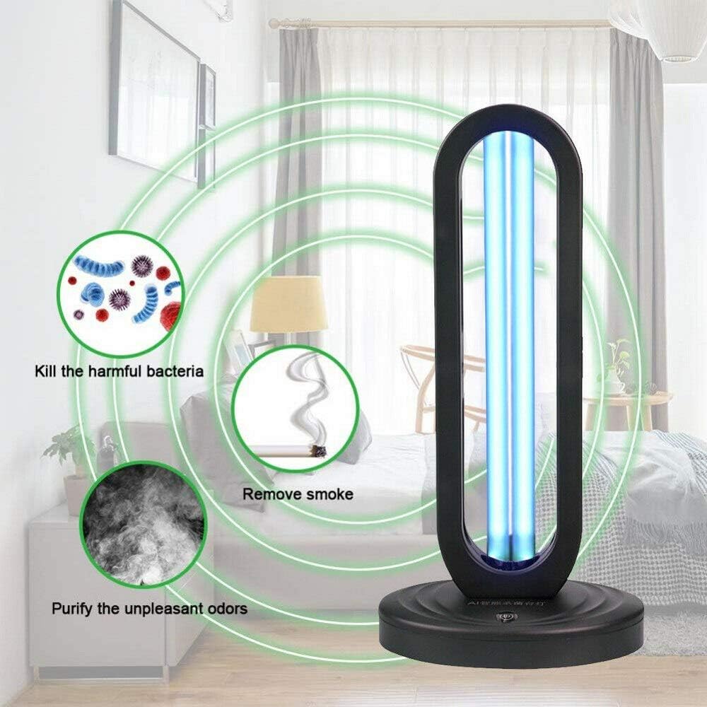 Ultraviolet Germicidal Lamp with Ozone-Remote Control 99% UVC germicidal lampangle is expanded by 360 Degrees/Third Gear Timing for Hotel Household ，Home,Office,Car