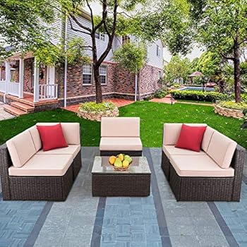 Amazon Com Tuoze 5 Pieces Patio Furniture Sectional Set Outdoor