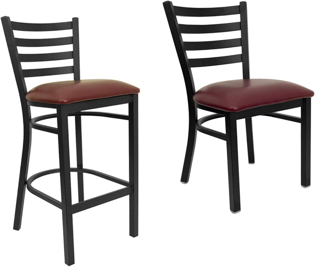Best Hercules Series Black Ladder Back Metal Restaurant Stool