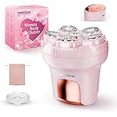 PRITECH Electric Razors for Women Legs, Easy-Clean Body Shaver, Wet & Dry Waterproof Bikini Trimmer, Portable Lady Hair Remover for Face Underarms Pubic (Pink)