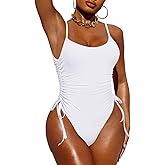 Pink Queen Womens One Piece Swimsuit Ruched High Cut Tummy Control Bathing Suit