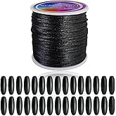 Ewparts Breakaway Clasp with Lanyard String 30 Pairs Safety Break Away Clasps Bead Barrel Connectors with 50m Black Nylon String 2mm Nylon Cord for Bracelets,Necklace,Adults Jewellry Making Craft Kit