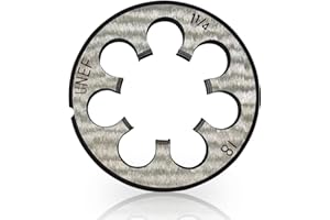 Lzcdelyxiao 1 1/4"-18 Die UNEF 1-1/4"-18 TPI Right Hand Nominal Diameter 1 1/4" Thread Per Inch 18 Fin Thread Tolerance Grade 2B Right Hand Thread High Speed Steel HSS