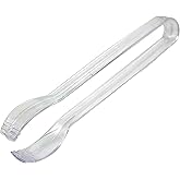 Tiny Tasters Clear Disposable Tongs (4.5"), Pack of 6 Small Plastic Tongs For Serving Mini Dishes & Appetizers Perfect Plasti