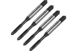 uxcell 4pcs Metric Spiral Point Thread Taps, M4 x 0.7 H2 Nitride Coated Screw Tap, Fully Ground High Speed Steel 6542 Machine