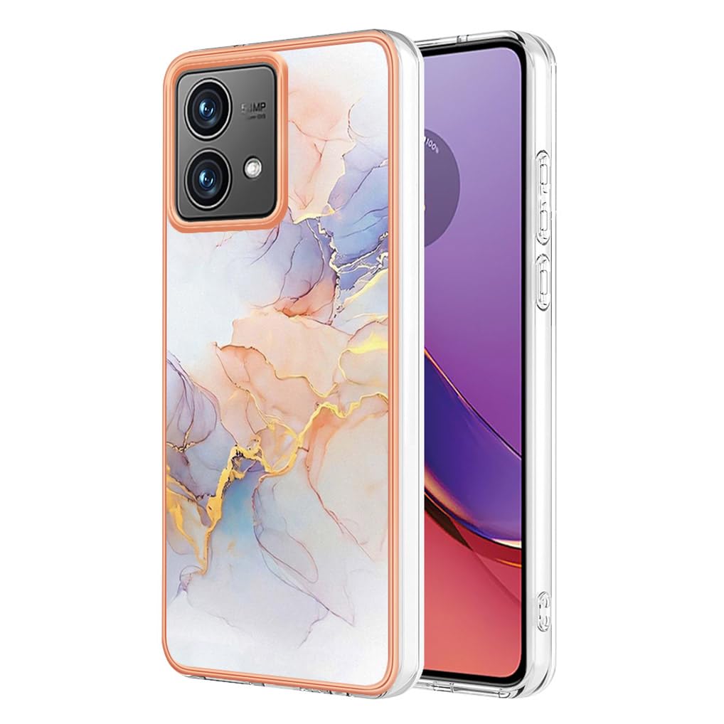 SEAHAI Case for Motorola Moto G84 5G, Ultra Thin Premium TPU Bumper Shockproof Hard Cover Fashion Cute Graphic Colorful Silicone Skin Slim Case - Marble white