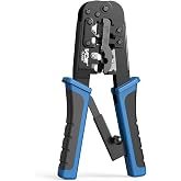 VCE RJ45 RJ11/RJ12 RJ22 Ethernet Crimp Tool Crimper Cutter Stripper All-in-one Multi-Tool for Network Telephone Cat3 Cat5 Cat5e Cat6 Cat6A Modular Connector Plug Cables