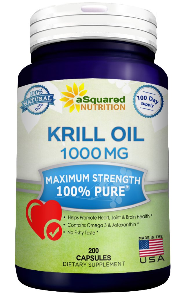 Pure Krill Oil 1000mg w/ Astaxanthin & Omega 3 xl (200 Capsule