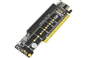 Dual NVMe Adapter PCIe 4.0 X16 to Dual NVMe and 1x More PCIe x16 (x8 Signal) Adapter for M.2 NVMe SSD