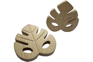 2pcs Beech Wooden Leaf Montessori Toys Home Decorations Wood Cartoon Animal Craft for Handmade Pendant Photography Tabletop A