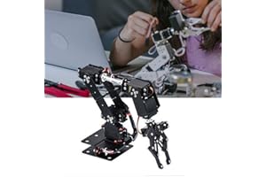 Mechanical Arm Robot, 6DOF Mechanical Arm Clamp Claw Kit with 6 Servo Motors, Aluminum Plate Fittings for College Teaching an