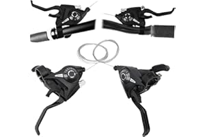 1 Pair Bicycle Gear Shift Lever, Brake Levers, 3x7 Speed Shifter Set With Cable, for City and Road Bikes