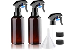 HETHYO Plastic Spray Bottles 16.9oz/500ml 2 Pack Empty Spray Bottle Heavy Duty Spraying Bottles Mist Water Bottle for Cleaning Solutions, Plants, Pet, Essential Oils, Hair, Cooking (Brown)