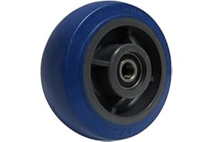 RWM Casters Signature Premium Rubber Wheel, Precision Ball Bearing, 600 lbs Capacity, 6" Wheel, Dia, 2" Wheel, Width, 2-7/16" Plate Length