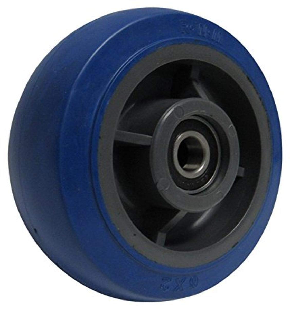 RWM Casters Signature Premium Rubber Wheel, Precision Ball Bearing, 600 lbs Capacity, 6" Wheel, Dia, 2" Wheel, Width, 2-7/16" Plate Length