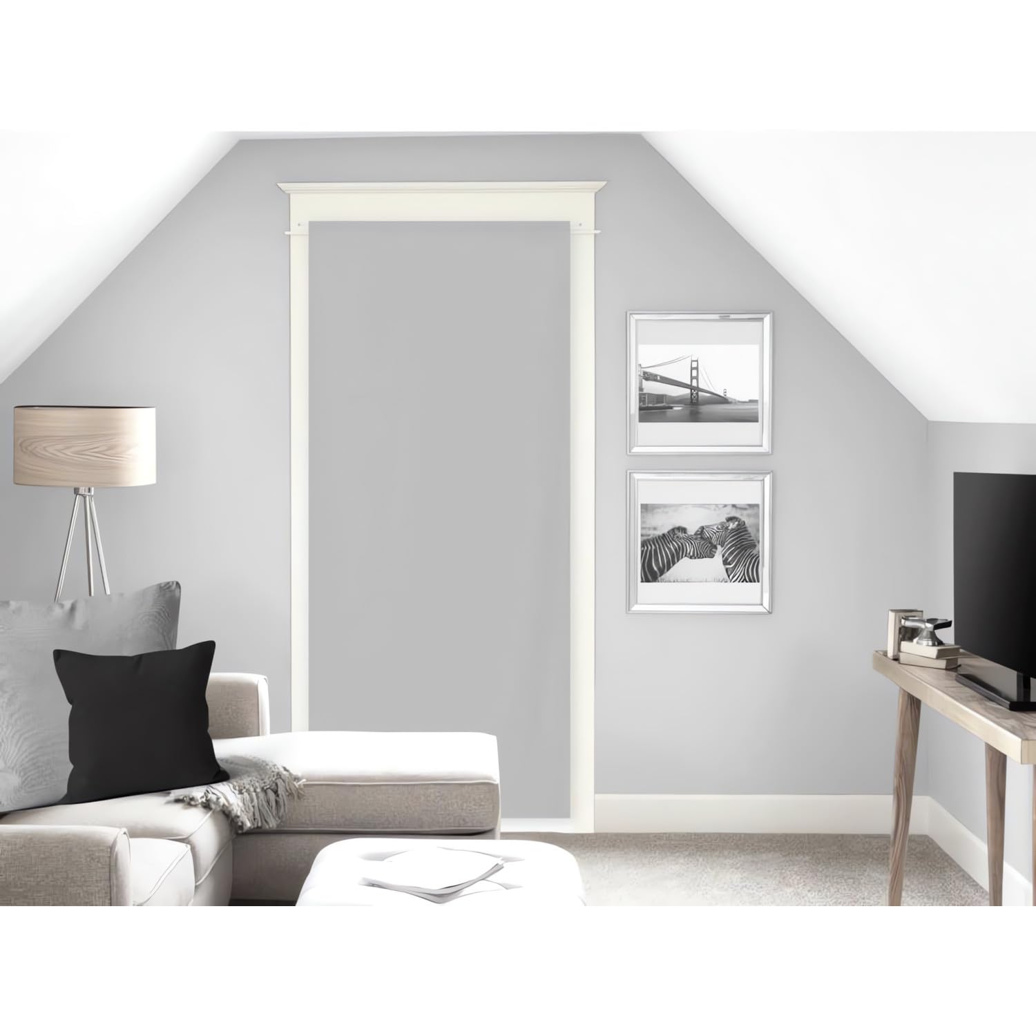 Soleil d'ocre 046541 Panama Net Curtain Polyester 70 x 200 CM, light gray, 70 x 200 cm