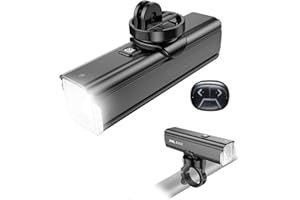 ROCKBROS Bike Light 1500 Lumen Bike Front Light IPX6 Waterproof 5 Modes Bike Headlight 5500mAh USB-C Rechargeable Bike Light 