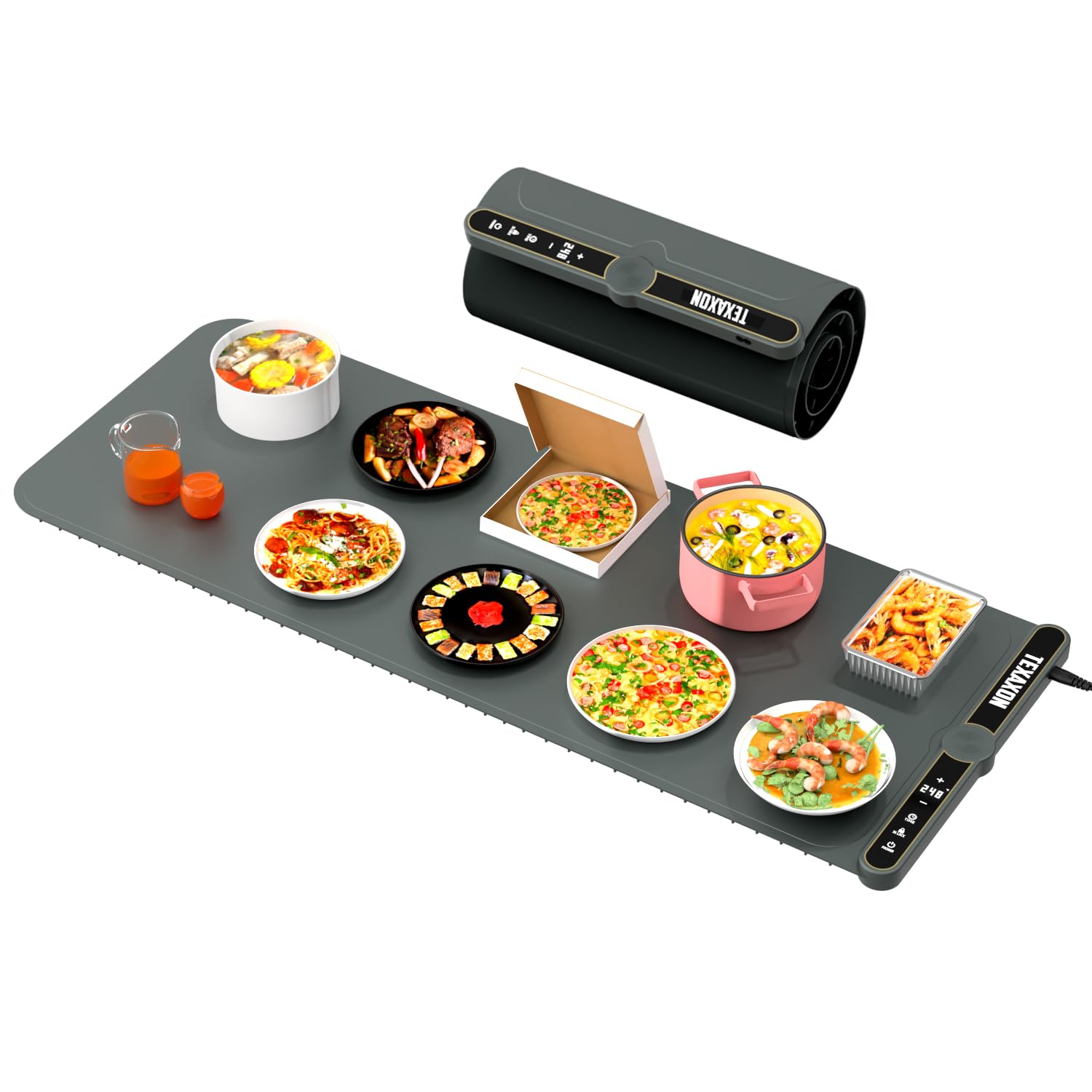 Photo 1 of "Texaxon Warming Mat For Food XXXL 550 watts ("40 x 15")- Roll Up Electric Warming Tray For Food - Buffet Servers And Warmers -Fast Heating For Buffets Party & Home And Kitchen, Chafing Dishes