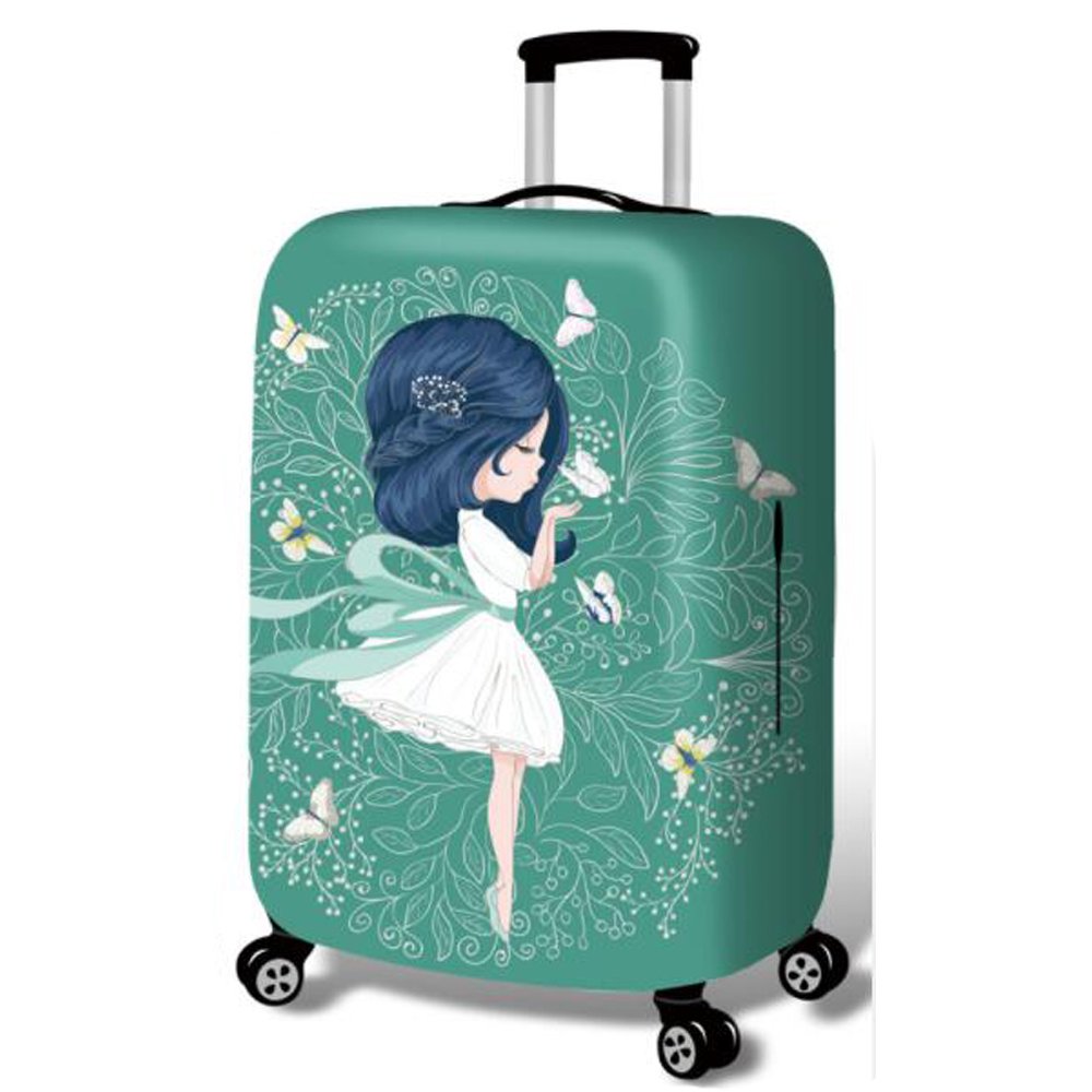 YEKEYI Luggage Protector Case Washable Travel Luggage Cover Cute Girl Suitcase Protector Fits 18-32 Inch