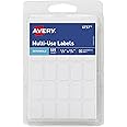 Avery Removable Labels, Rectangular, 0.5 x 0.75 Inches, White, Pack of 525 (6737)