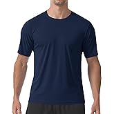 PLUMZJOY Men's Short Sleeve T-Shirt UPF 50+ Quick Dry Rash Guard Athletic Running T Shirts UV Sun Protection Swim Water Shirt